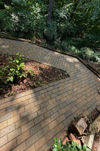 Brick paver walkway after cleaning
