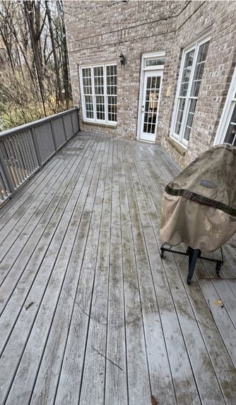 Composite deck before cleaning