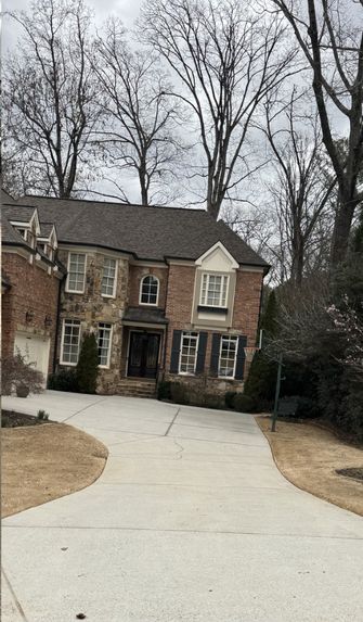 Concrete driveway after cleaning