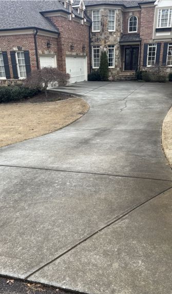 Concrete driveway before cleaning