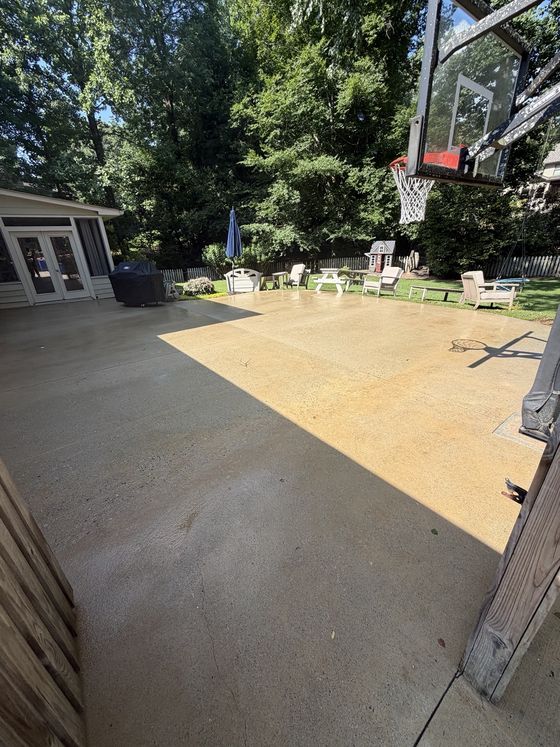 Concrete patio after cleaning
