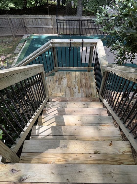 Deck stairs after cleaning