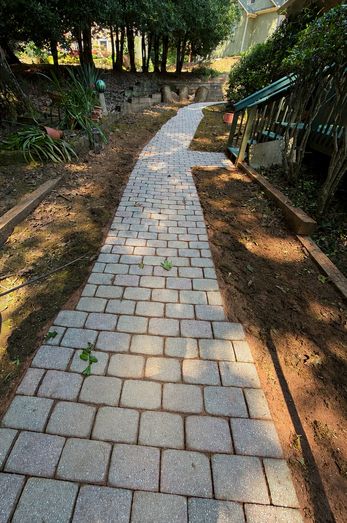 Paver walkway after cleaning