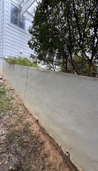 Retaining wall after cleaning