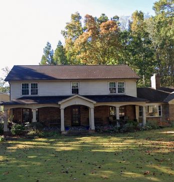 Shingle roof and home soft wash before cleaning