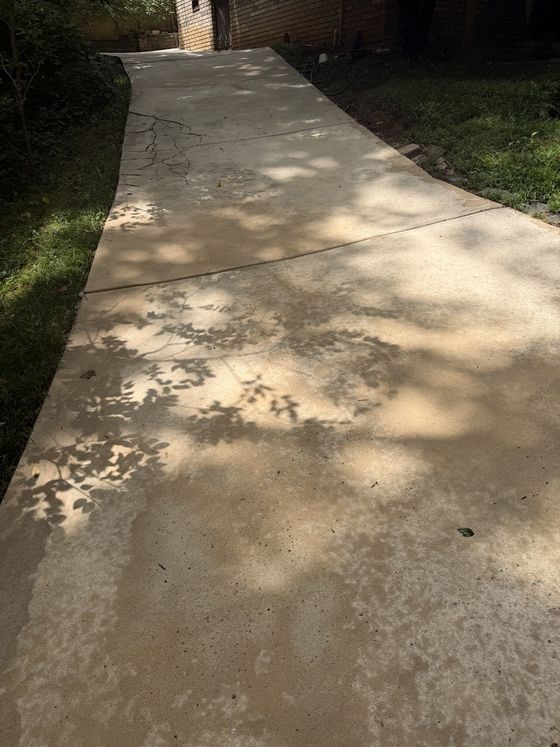 Sloped driveway after cleaning