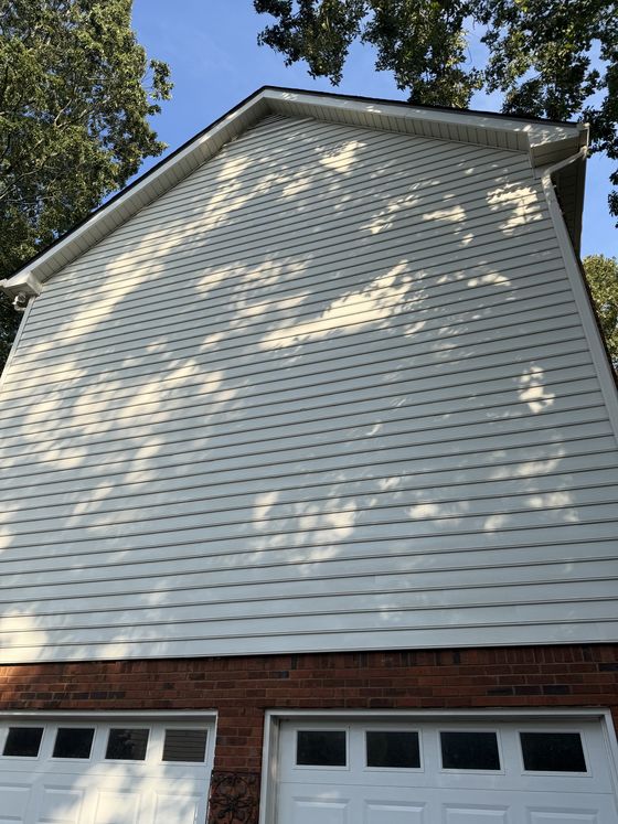 Soft wash siding after cleaning