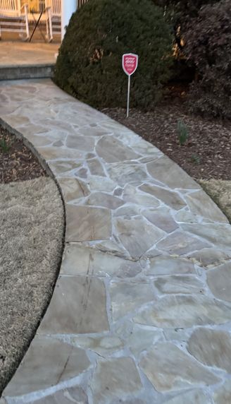 Stone walkway after cleaning