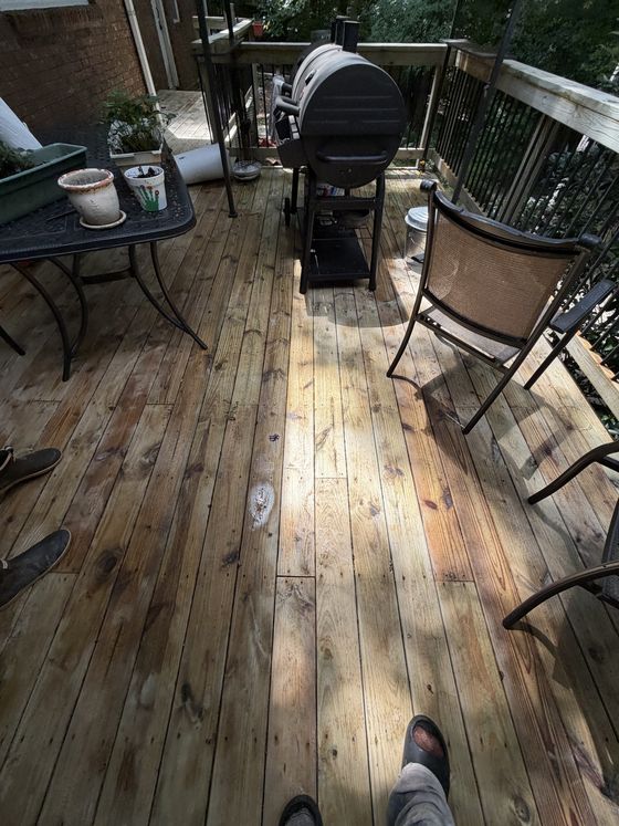 Wood deck after cleaning