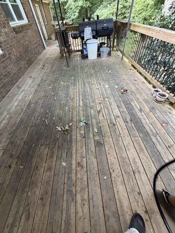 Wood deck before cleaning